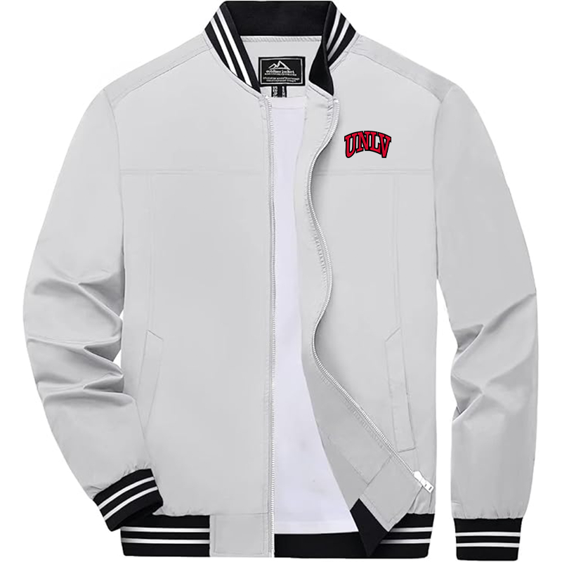 Men's UNLV Rebels  Zip-Up Bomber Jacket Ribbed Collar and Cuffs Outerwear